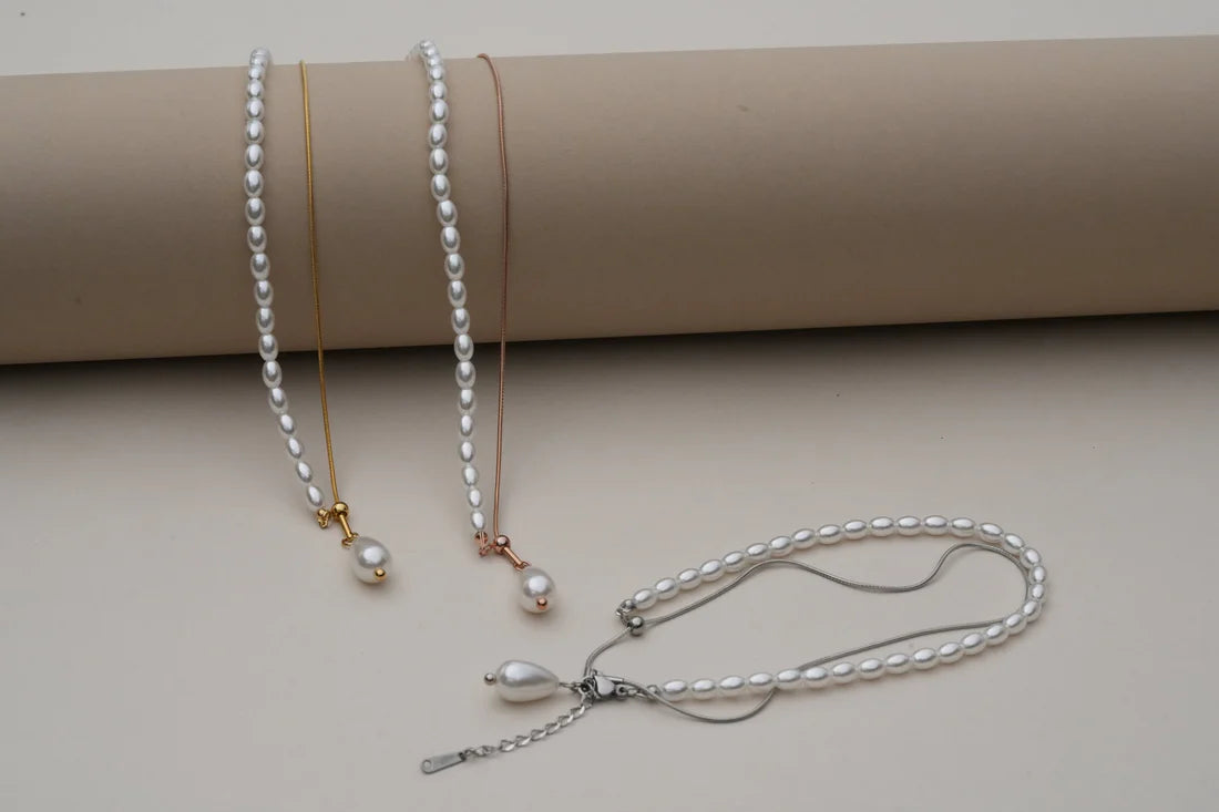 Pearl Tassel Slider Necklace